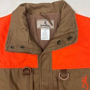 Browning Jacket Boys Large Blaze Orange Hunting Pheasants Forever Game Bag